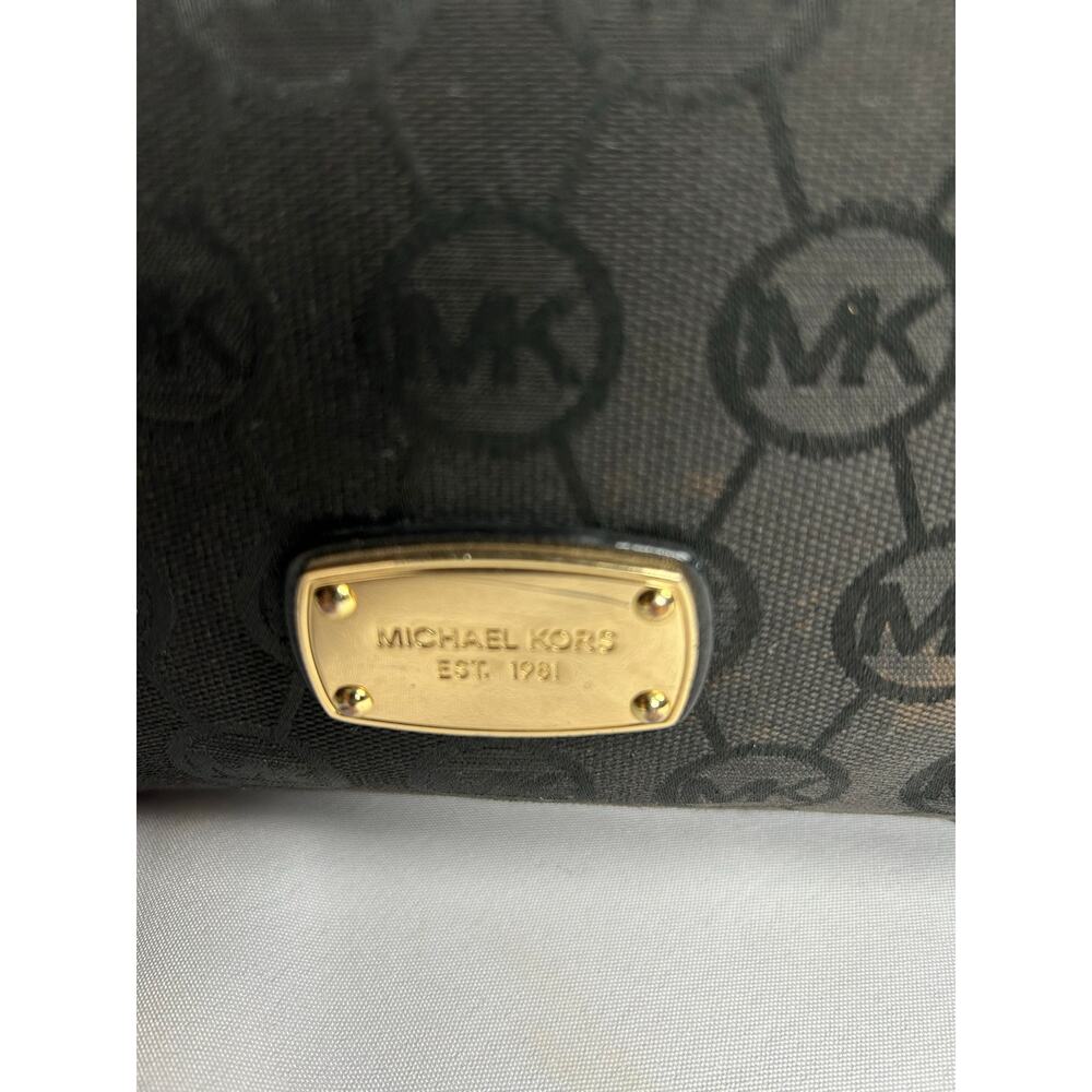 MICHAEL KORS Black Signature Canvas and Leather Millbrook Hobo Tote Bag - Picture 3 of 13
